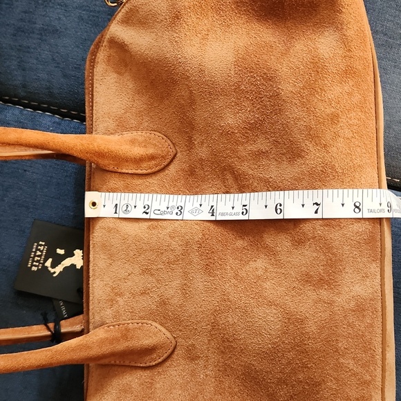 Claudia Firenze Tan Italian Suede  Handbag/crossbody/shoulder Bag - Picture 11 of 13